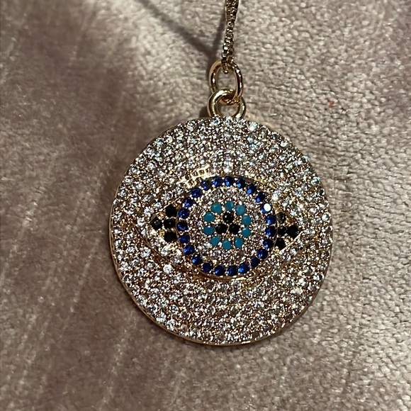 NEW! EYE CANDY Evil Eye 14kt Gold Over Sterling Silver 925 - Picture 4 of 9